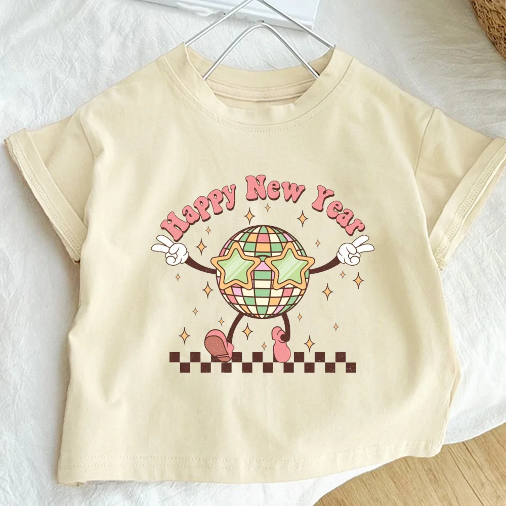 Camiseta manga corta para niños – Estampado feliz año nuevo retro - imagen 5