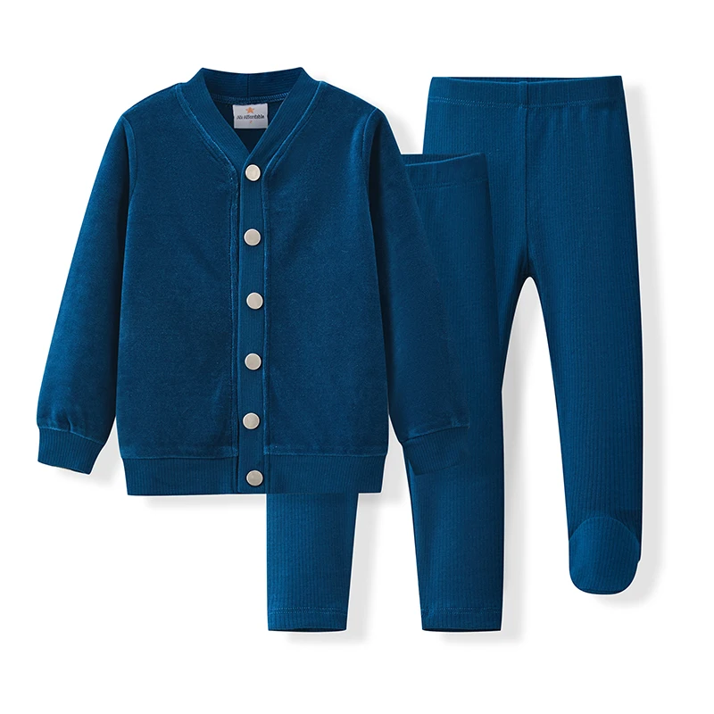 Conjunto de bebé Regal Slate top y leggings lounge navy - imagen 5