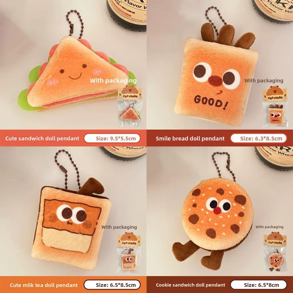 Peluche de pan kawaii llavero para mochila infantil - imagen 5