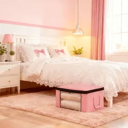Contenedor plegable con cremallera y ventana transparente para cama
