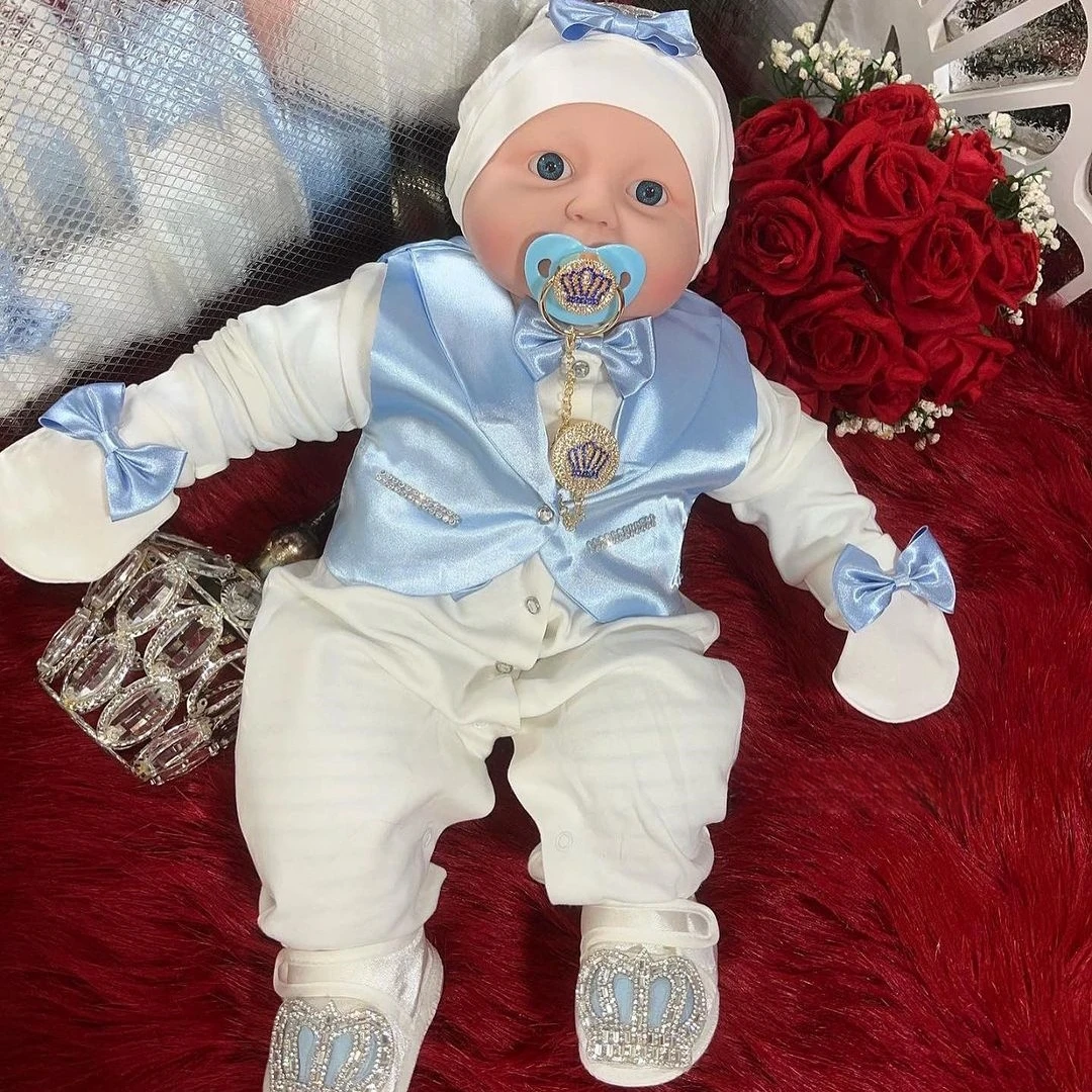 Traje de esmoquin rojo para niño con manta de bebé caballero - imagen 3