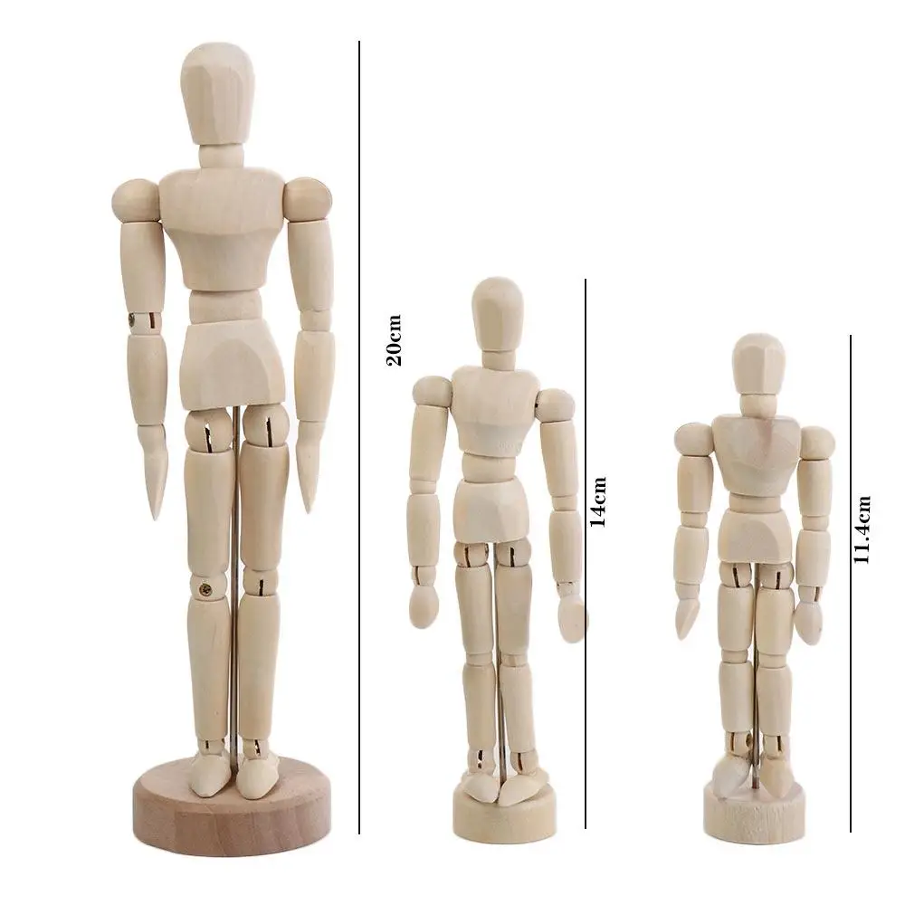 Figuras de acción de madera con extremidades móviles para manualidades - imagen 3