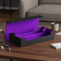 Caja portátil para cartas coleccionables con bandeja de dados