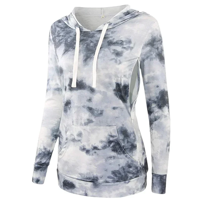 Sudadera con capucha de lactancia a rayas para invierno - imagen 2