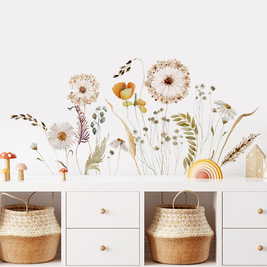 Pampas bohemio en pared