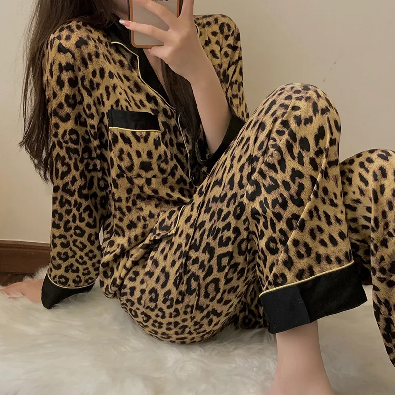 Pijama leopardo de manga larga para chica adolescente entretiempo - imagen 5