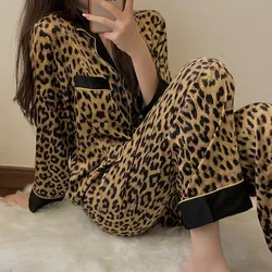 Pijama leopardo de manga larga para chica adolescente entretiempo