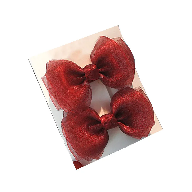 Pinzas mariposa perladas para el pelo de niñas – Horquillas de tela - imagen 3