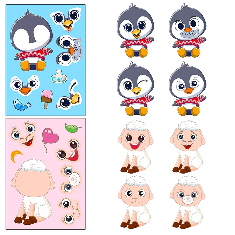 Pegatinas rompecabezas DIY de animales kawaii para niños - imagen 2