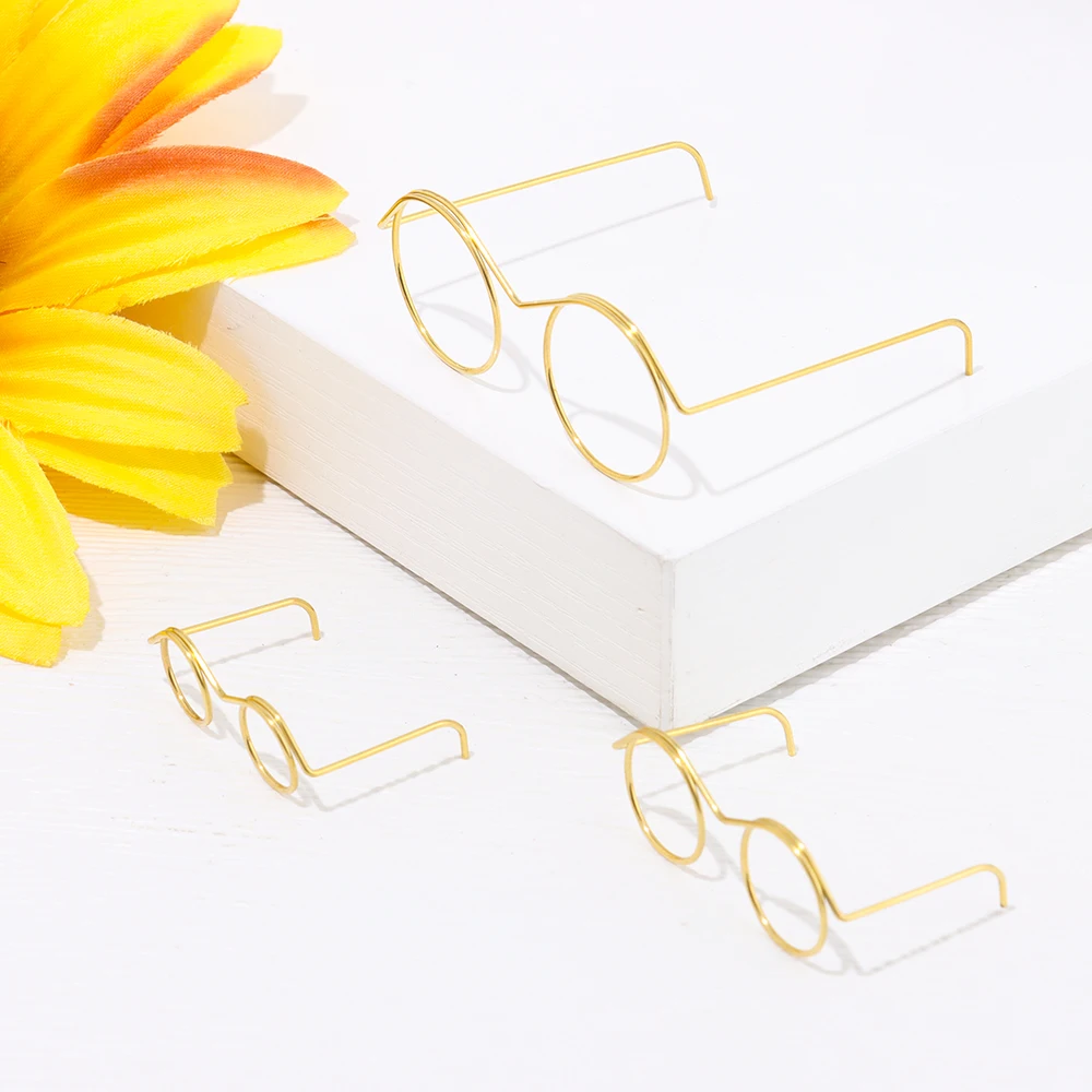 Gafas metal retro redondas para muñecas – Accesorio DIY - imagen 3