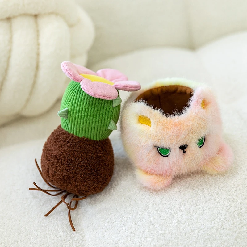 Peluche suave gato con forma de cactus para niños - imagen 4