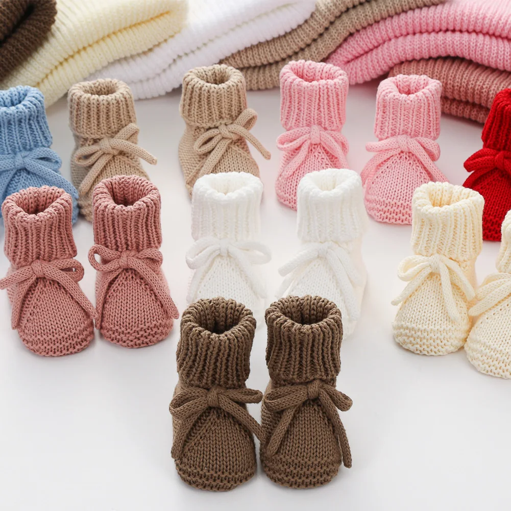 Calcetines de bebé tobillo con lazo y gorro turbante tejido - imagen 5