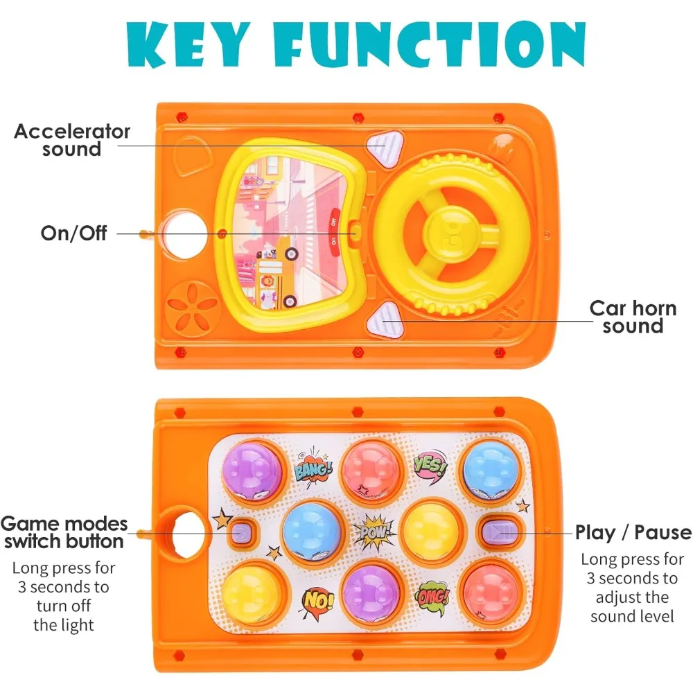 Juguete Montessori musical de autobús bebé con martillo - imagen 4