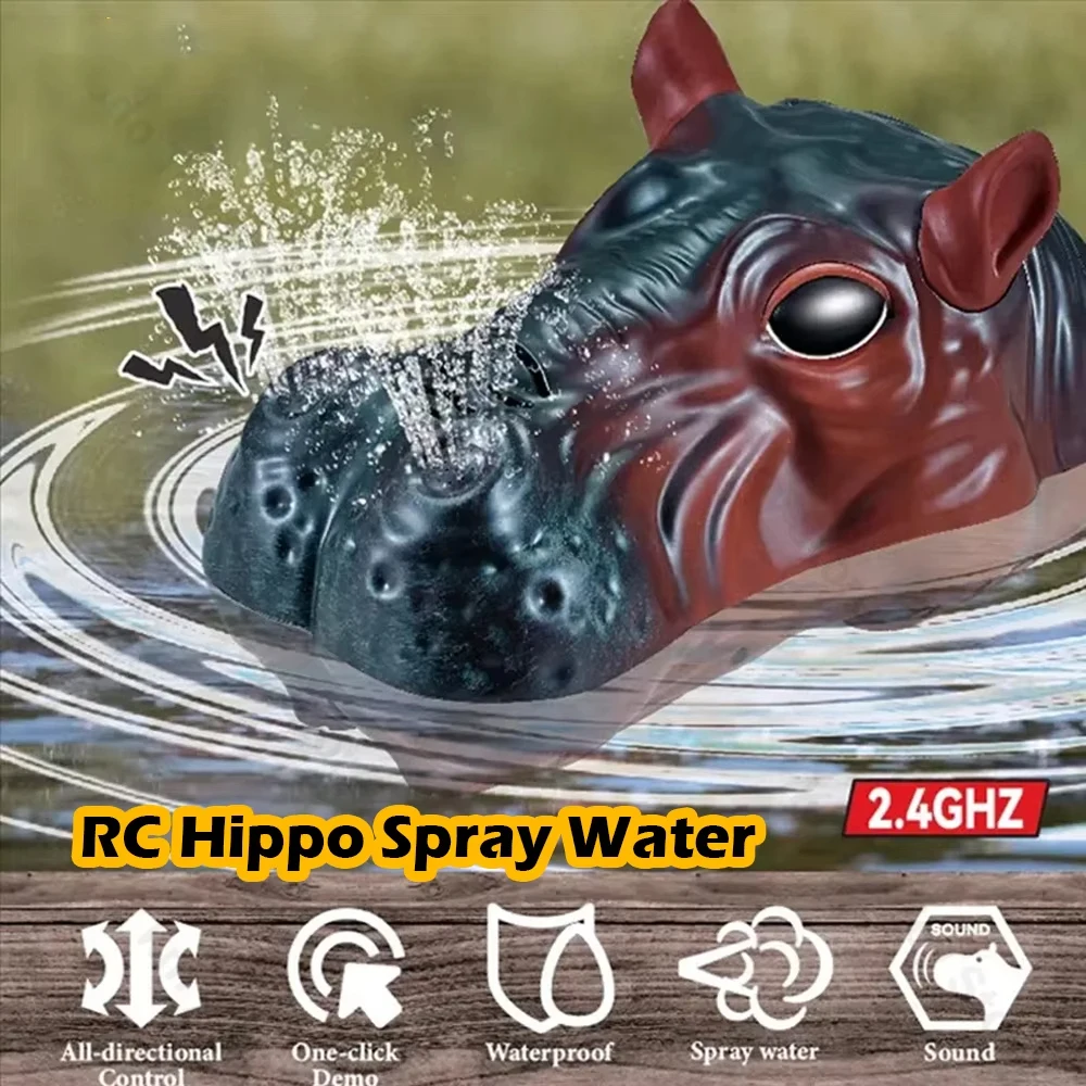 Barco teledirigido impermeable con doble hélice hipopótamo - imagen 4