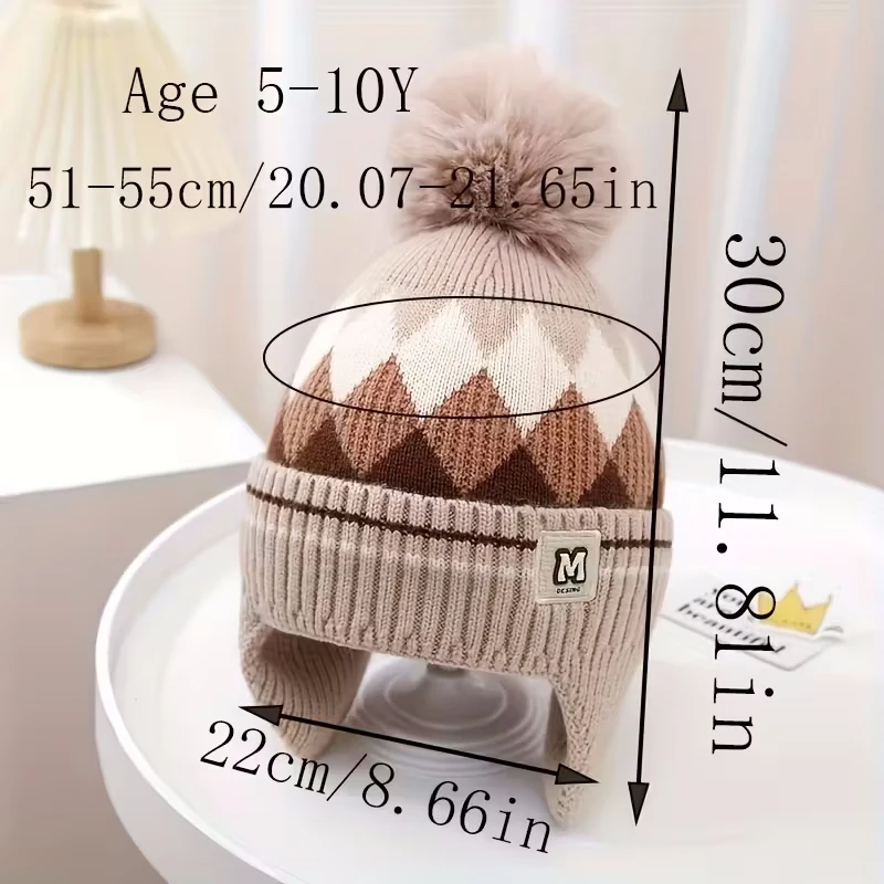 Gorro de invierno con orejeras en felpa y pompones cálidos cortaviento - imagen 4