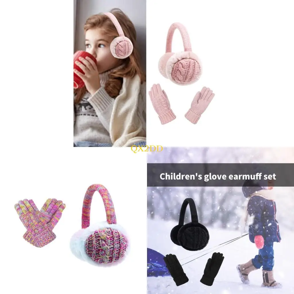 QX2D Guantes de invierno cómodos con orejeras plegables para niños - imagen 4
