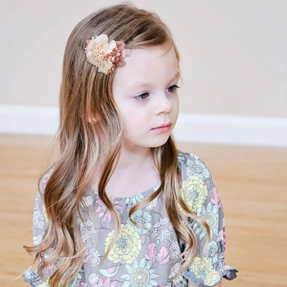Horquillas de flores para bebé y niña, tocado princesa - imagen 3