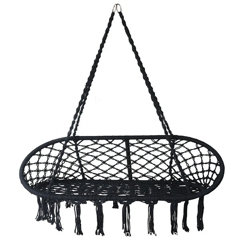 Silla hamaca infantil colgante de macramé doble para interior y patio - imagen 2