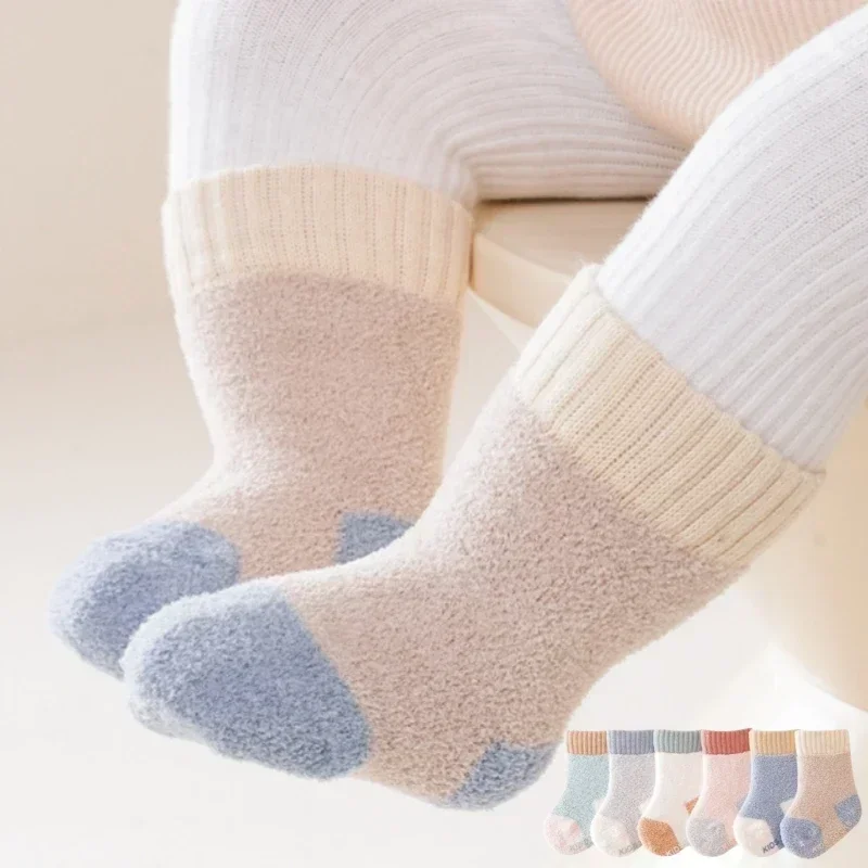 Calcetines de lana coral para bebé recién nacido – Otoño e Invierno - imagen 4