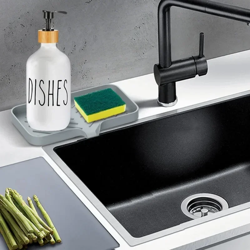 Jabonera silicona con drenaje para cocina antideslizante organizador - imagen 4