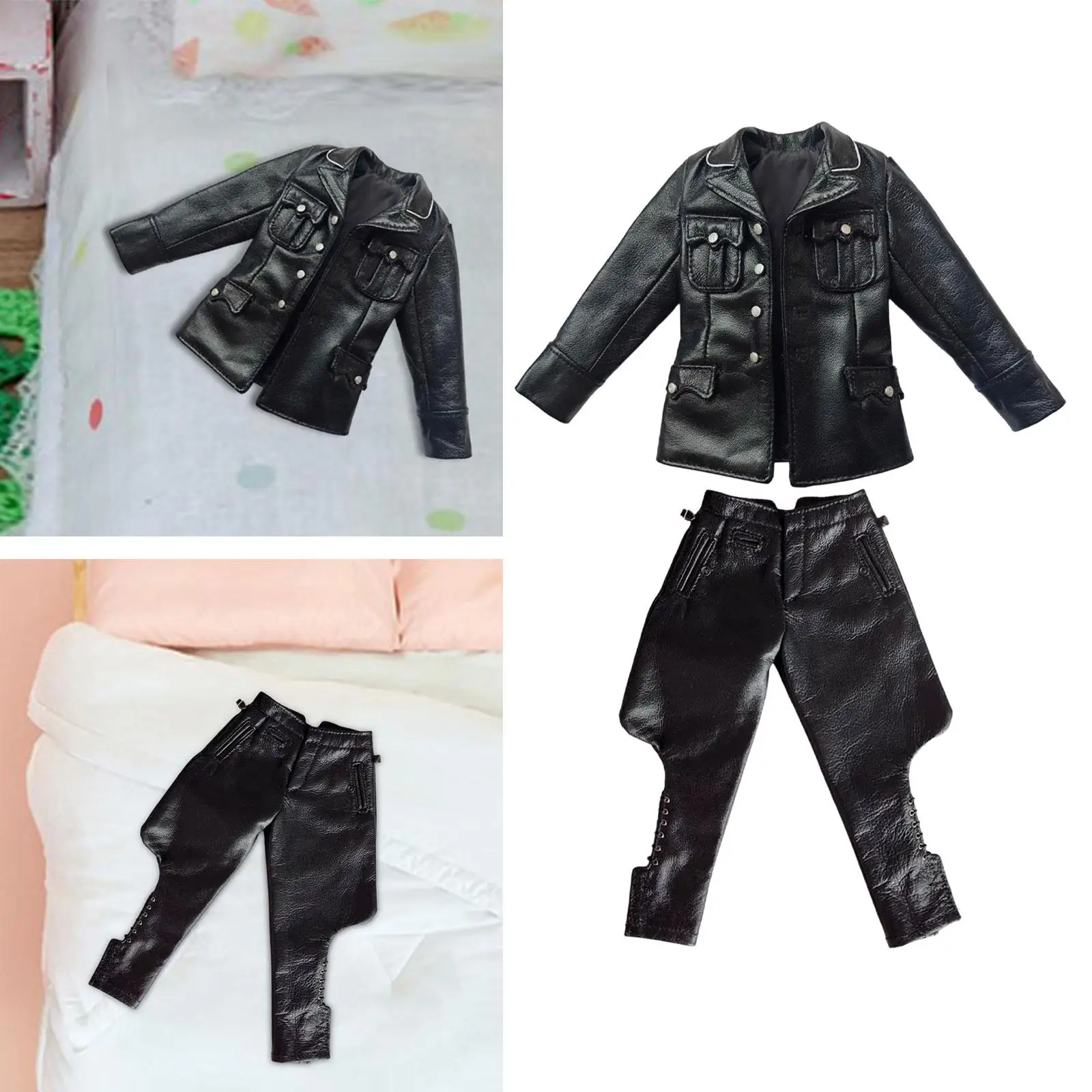 Disfraz retro de cuero PU para figuras de colección y cosplay - imagen 2