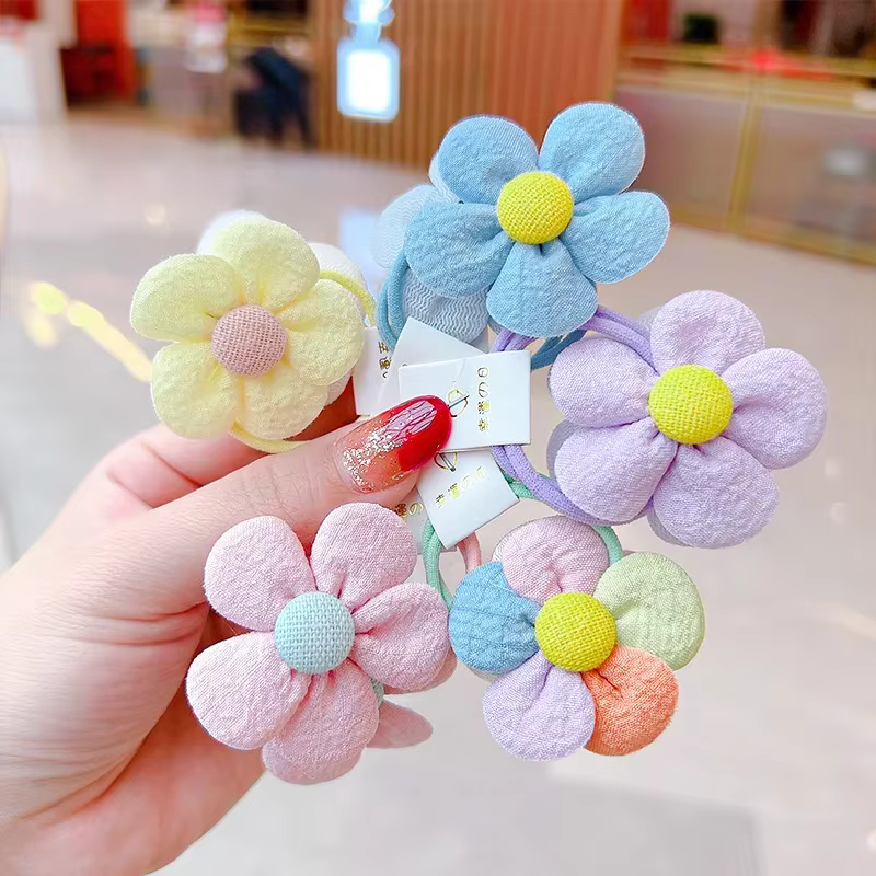Bandas de pelo para niña – Gomas elásticas tejido suave estilo princesa - imagen 3