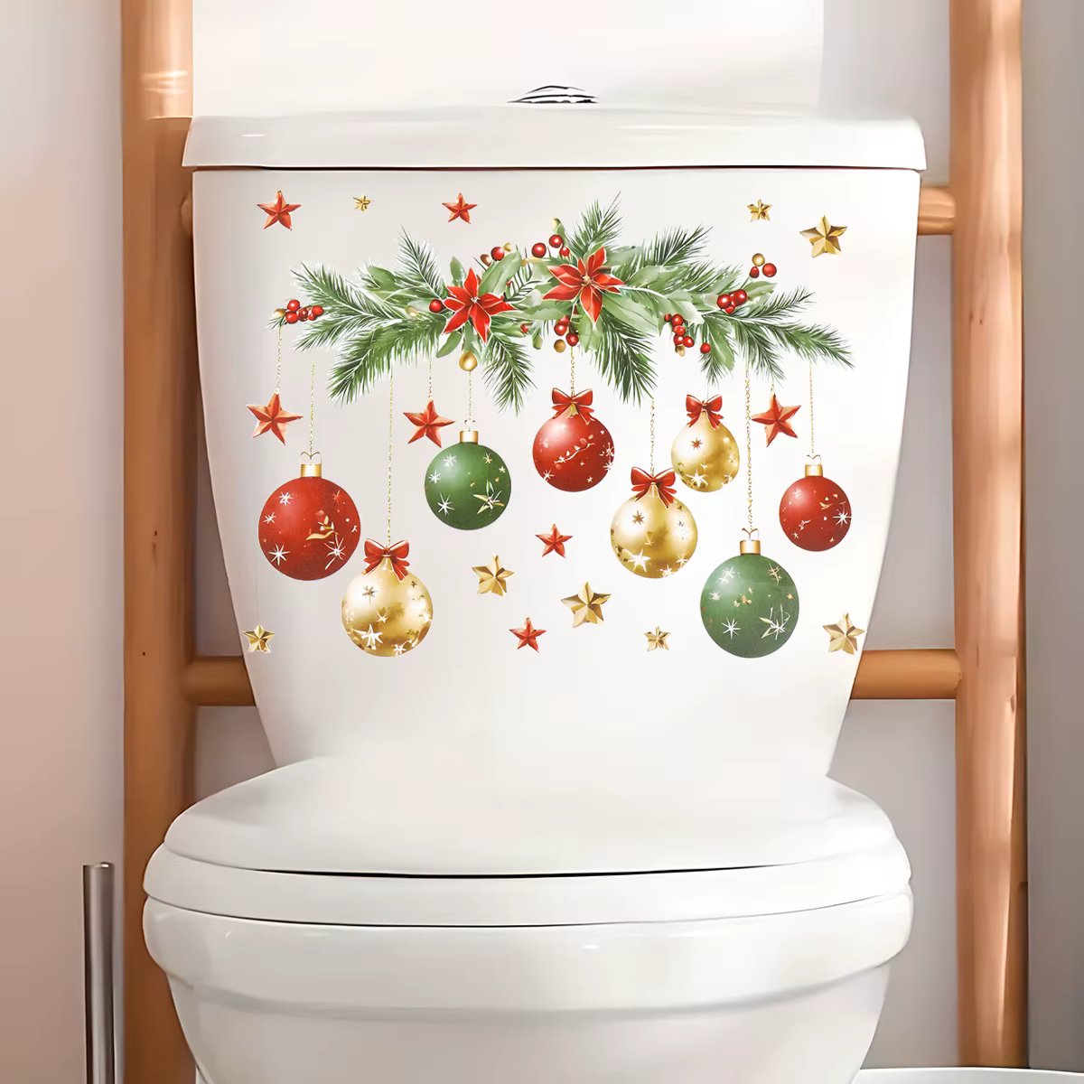 Adhesivo de baño navideño con colgante de Navidad para pared y hogar - imagen 5
