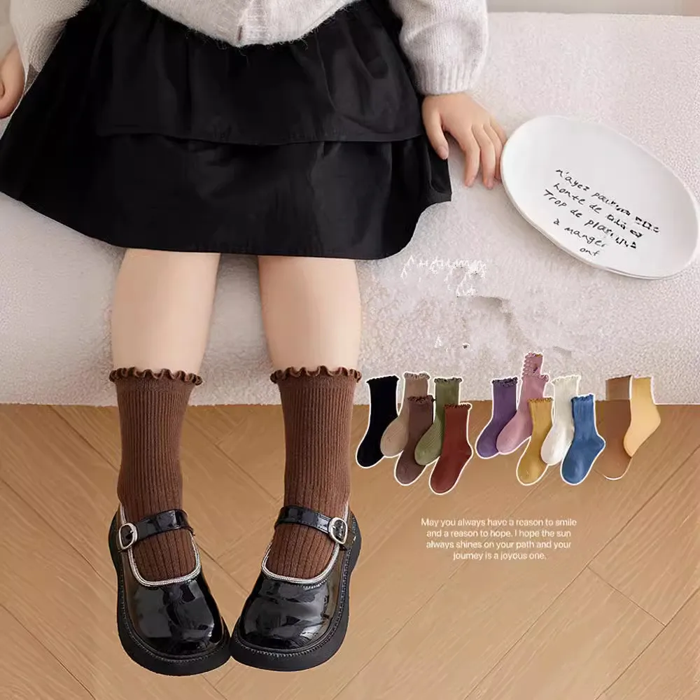 Calcetines de algodón para bebé con volantes vintage - imagen 5