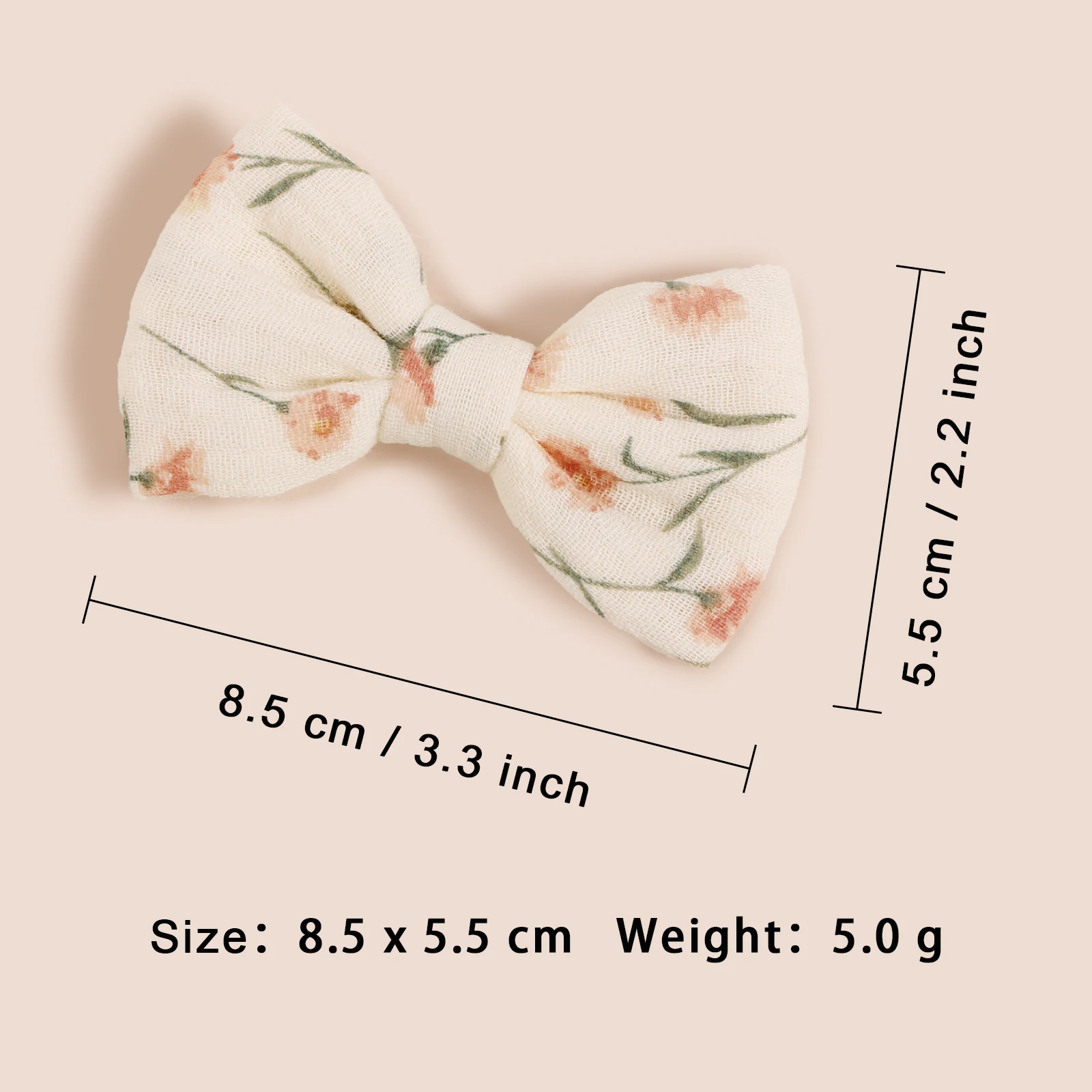 Pinzas lazo de algodón estampadas para el pelo de niña - imagen 5