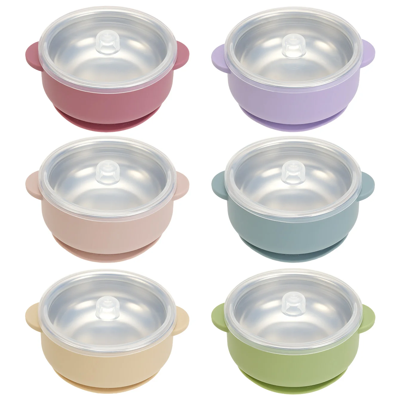 Plato de alimentación bebé: inoxidable sin BPA silicona extraíble - imagen 2