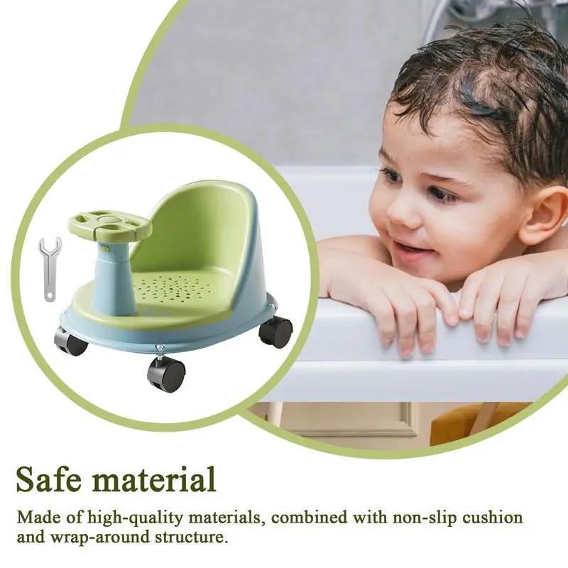 Asiento de baño bebé ergonómico antideslizante con rueda para ducha - imagen 2