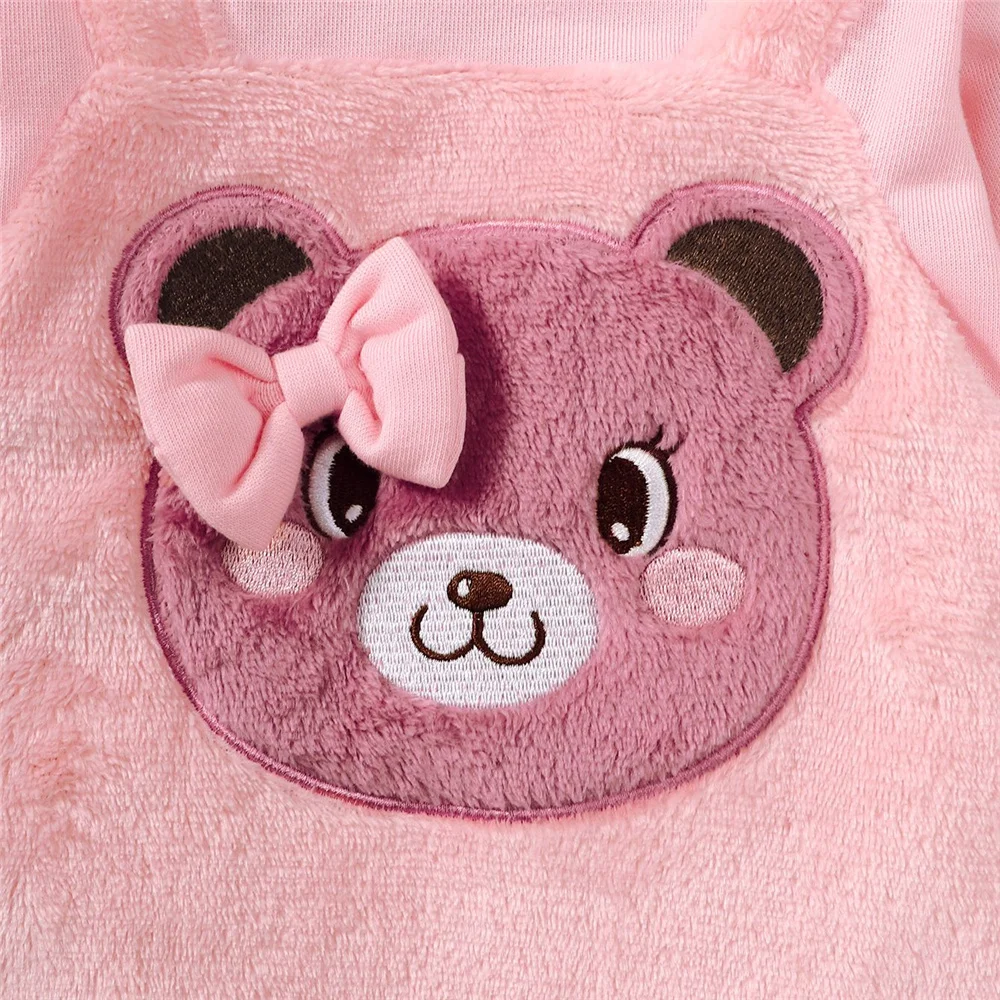Pelele oso rosa de manga larga para niña - imagen 3