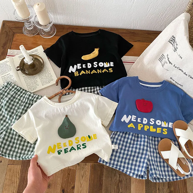 MILANCEL 2025 conjunto verano para niño camisetas pantalones cuadros - imagen 3