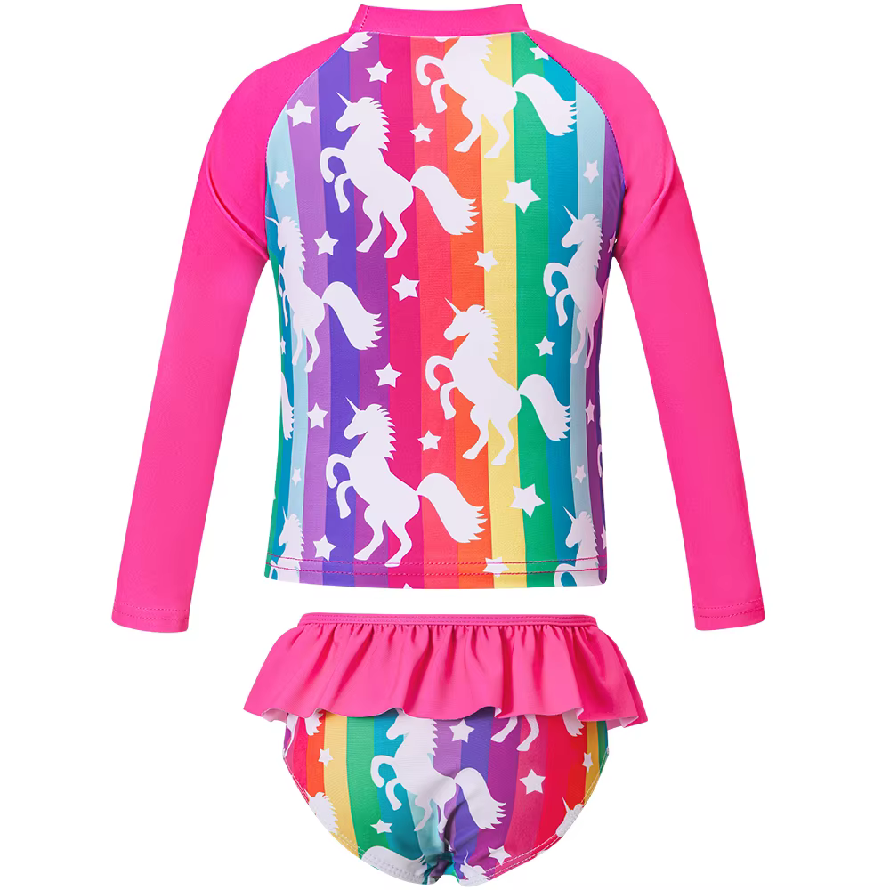 Traje de baño Tankini niña dos piezas manga larga unicornio sirena - imagen 5