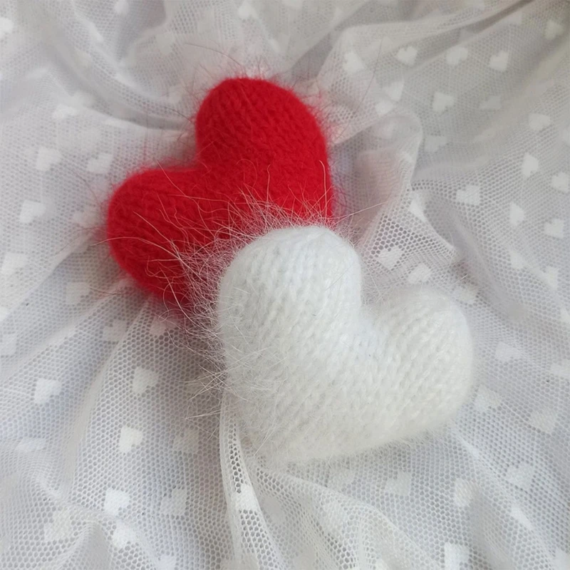 Corazones decorativos de mohair para fotos de bebé - imagen 4