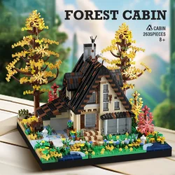 Bloques de construcción de madera casa estilo bosque infantil