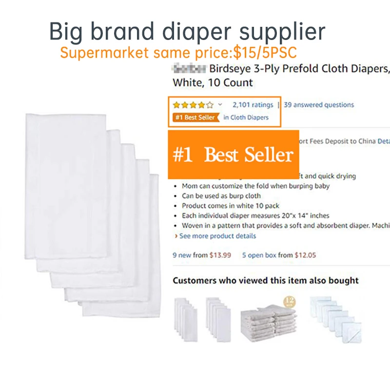 Pañal reutilizable de algodón lavable para bebé – Cómodo y transpirable - imagen 2