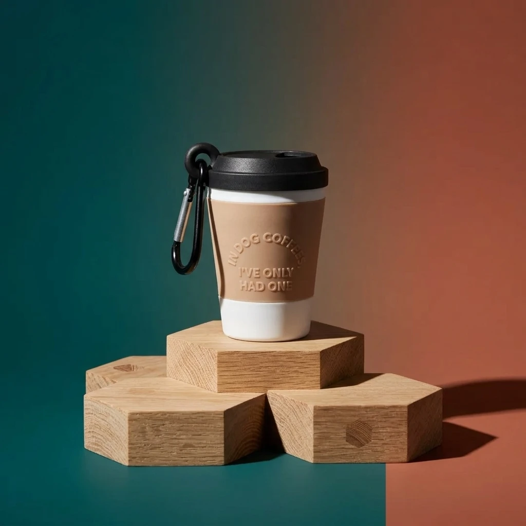 Dispensador de bolsas para perro tipo taza de café con mosquetón - imagen 2