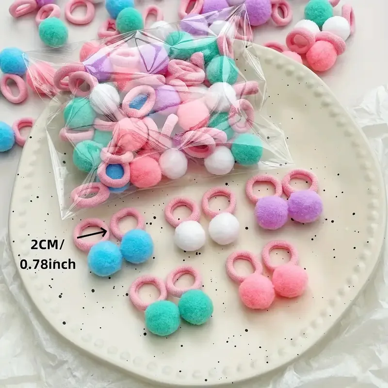 Accesorios para el cabello de bebé con diadema y coleteros de felpa