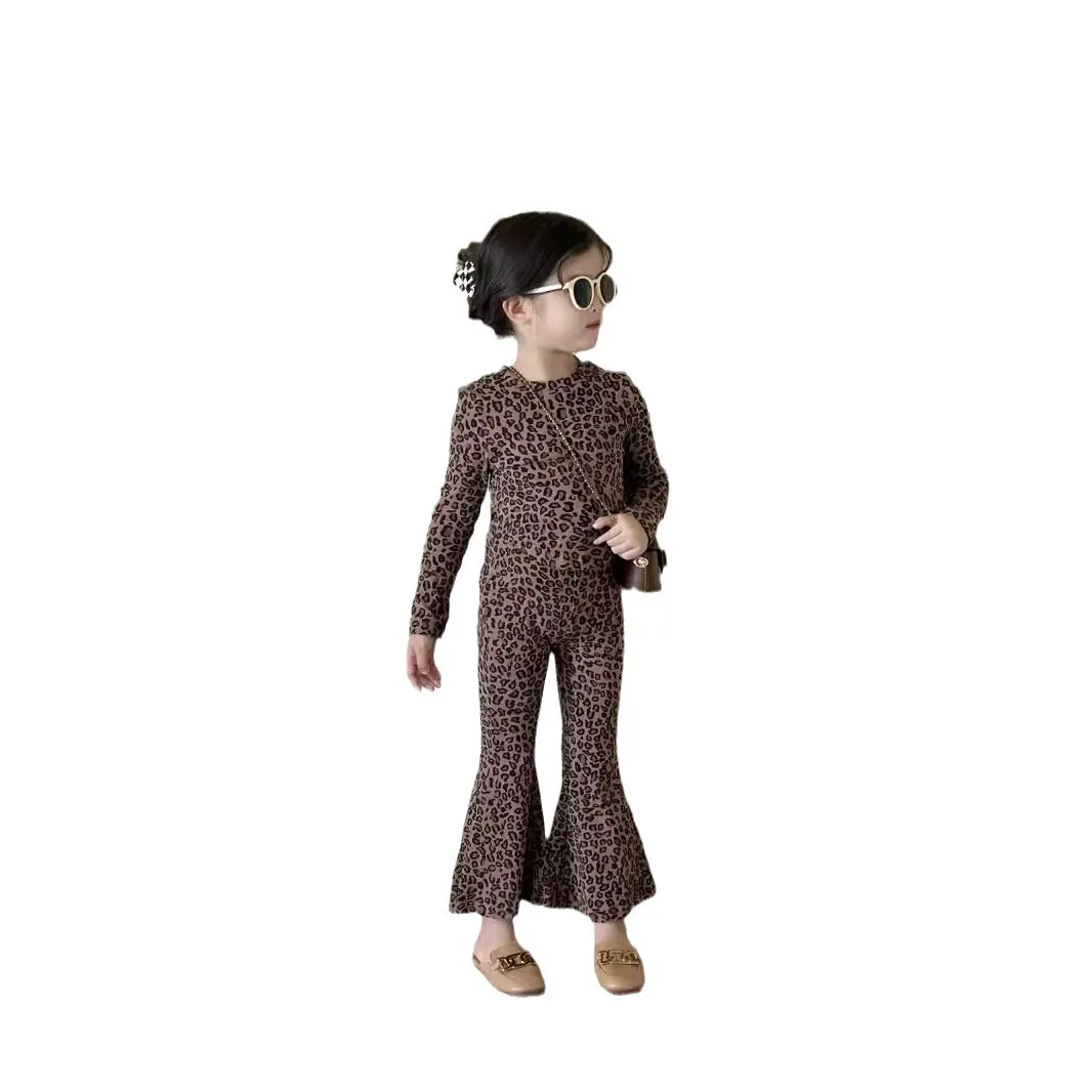 Conjunto leopardo dos piezas manga larga para niña primavera-otoño - imagen 4
