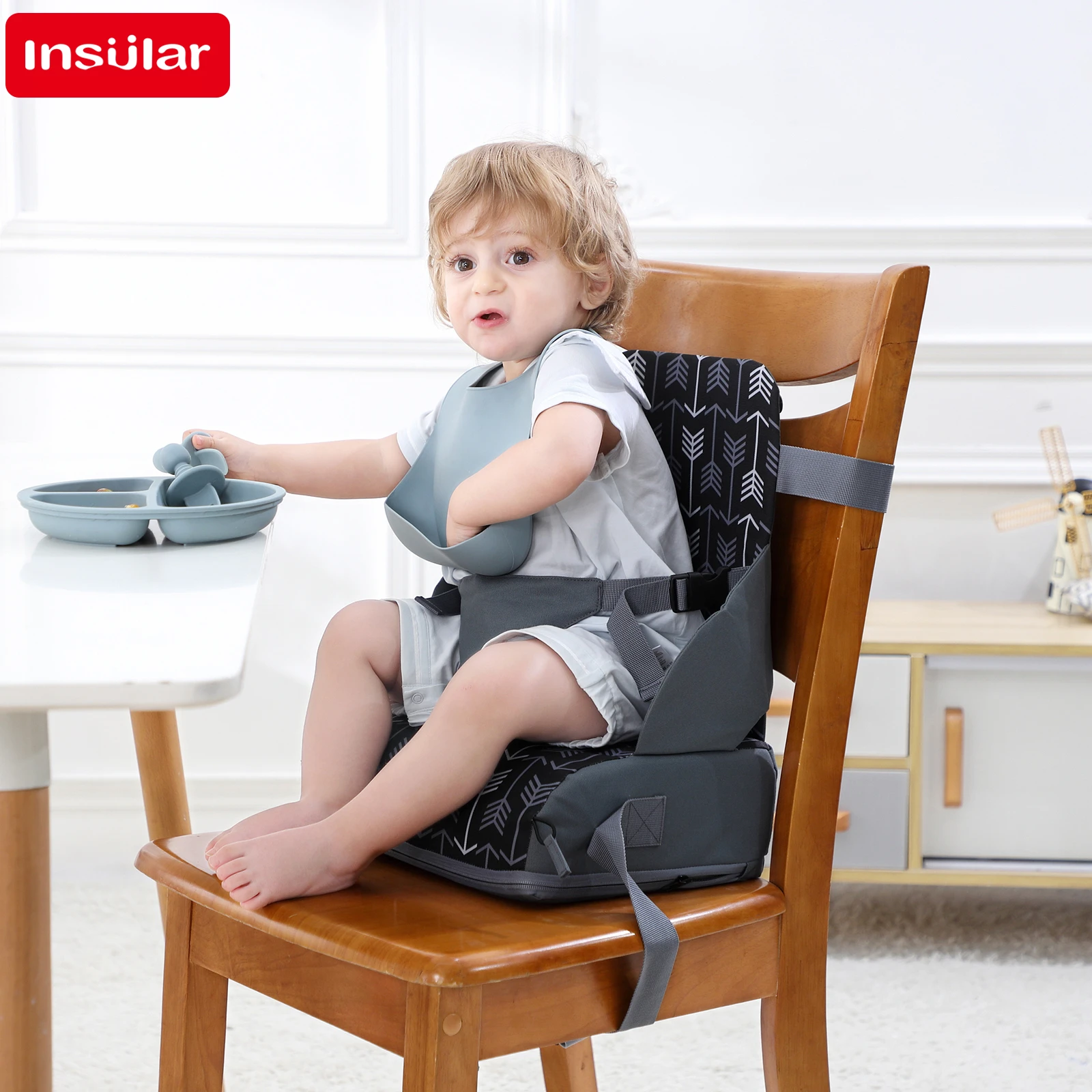 Asiento plegable antideslizante portátil para niños de viaje