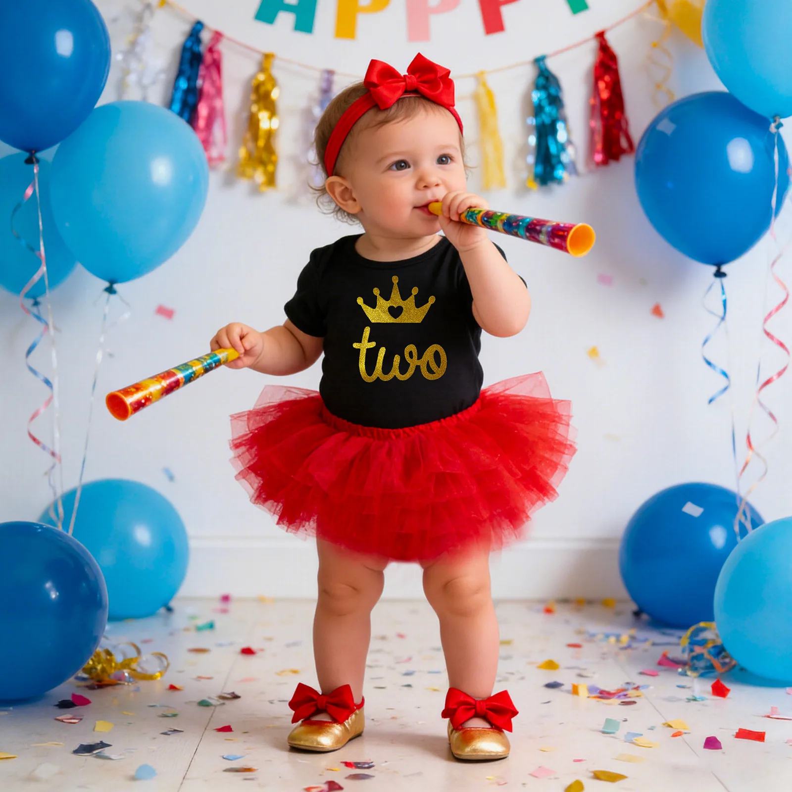 Conjunto de fiesta para niña: pelele y falda tul con diadema - imagen 4