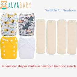 ALVABABY pañales de tela reutilizables con inserciones de bambú