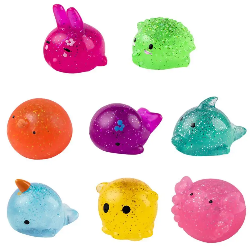 Mochi kawaii con purpurina dorada