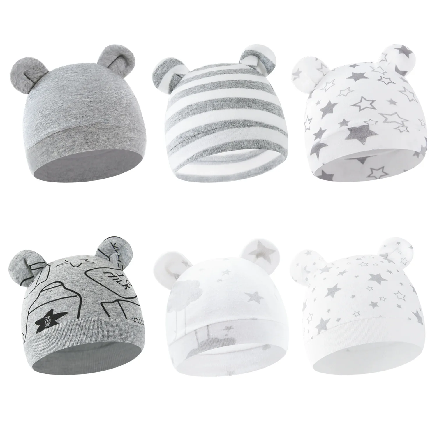 Gorro fetal algodón recién nacido – Dibujos animados primavera otoño - imagen 2