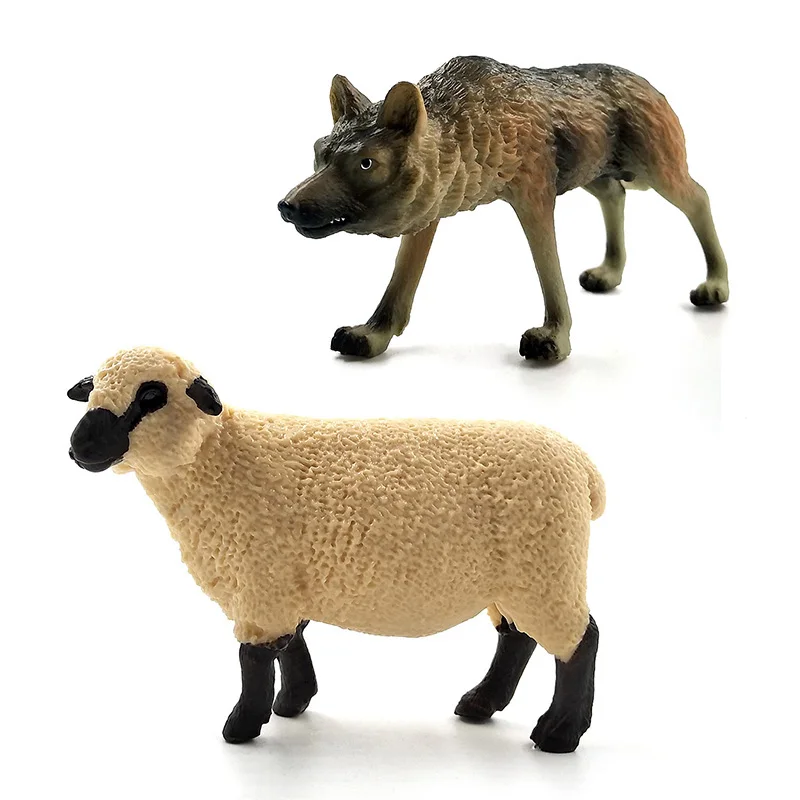 Figura de animales mini para jardín de hadas: lobo y ovejas - imagen 2