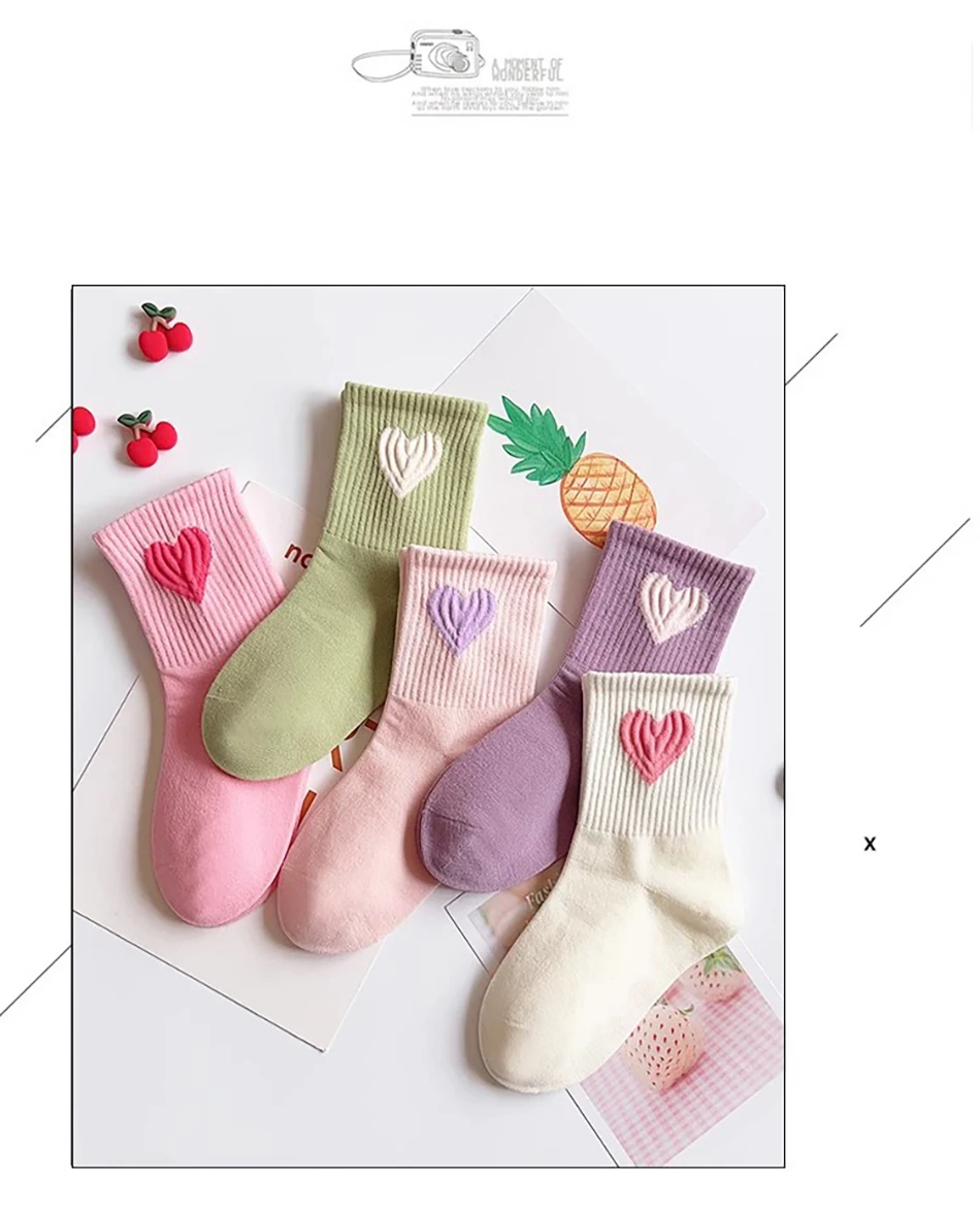 Calcetines infantiles de corazón para media pantorrilla