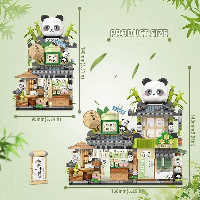 Set bloques de construcción Panda Tea House urbano plegable - imagen 4