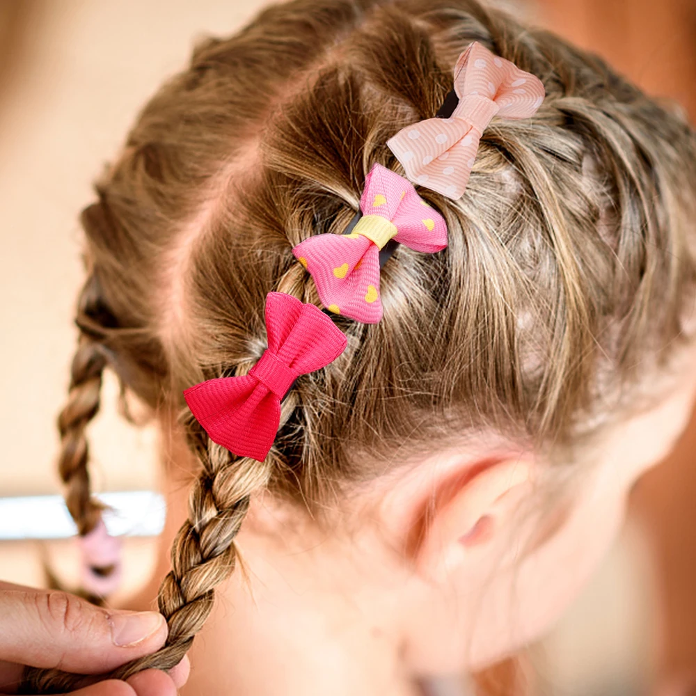Pinzas para el cabello niña con lazo y estampado de puntos caramelo - imagen 5