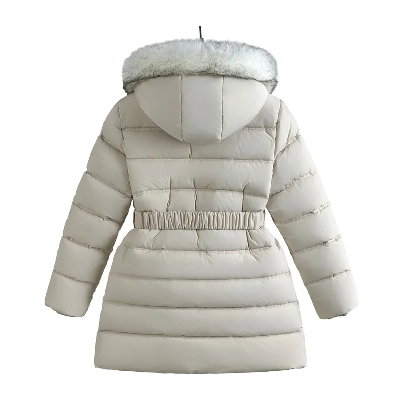 Abrigo de terciopelo para niña con capucha – invierno cálido - imagen 4